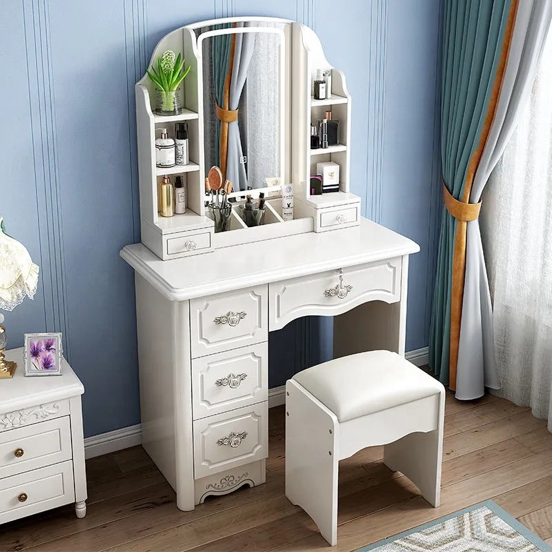Desk Vanity Setup - Kızlar için Beyaz ve Pembe Modern