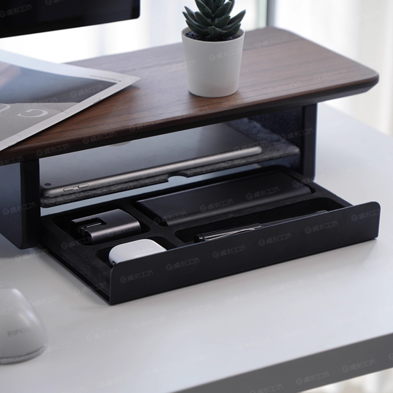 Desk Setup Shelf - Monitör Standı Yükseltici Depolama Çekmeceleri Ofis