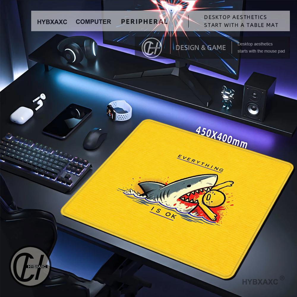 Work Desk Home Setup - HYBXAXC S-Shark E-eating Mouse Pa Ofis