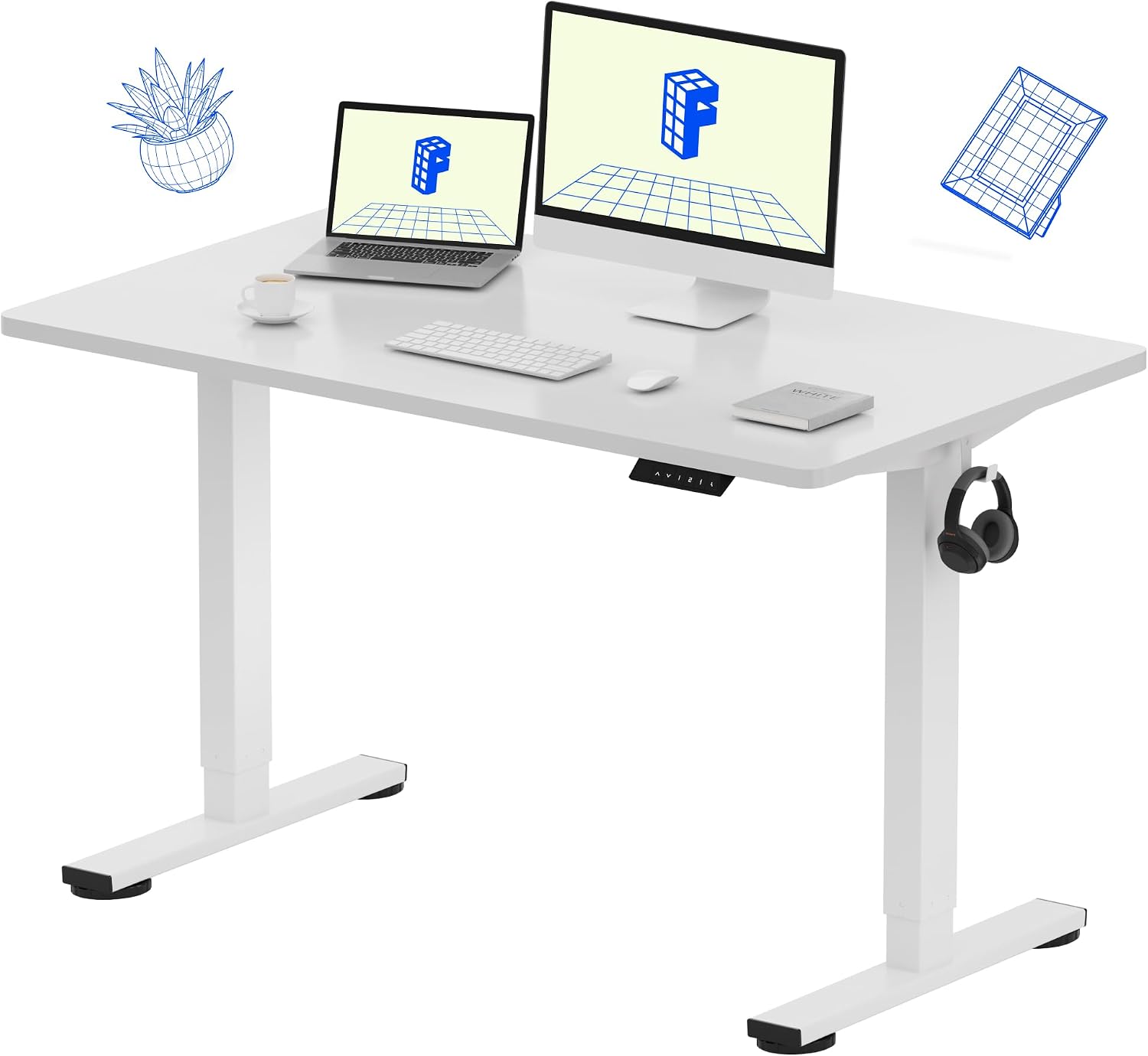 Desk Setup One Monitor - FLEXISPOT EN1 48