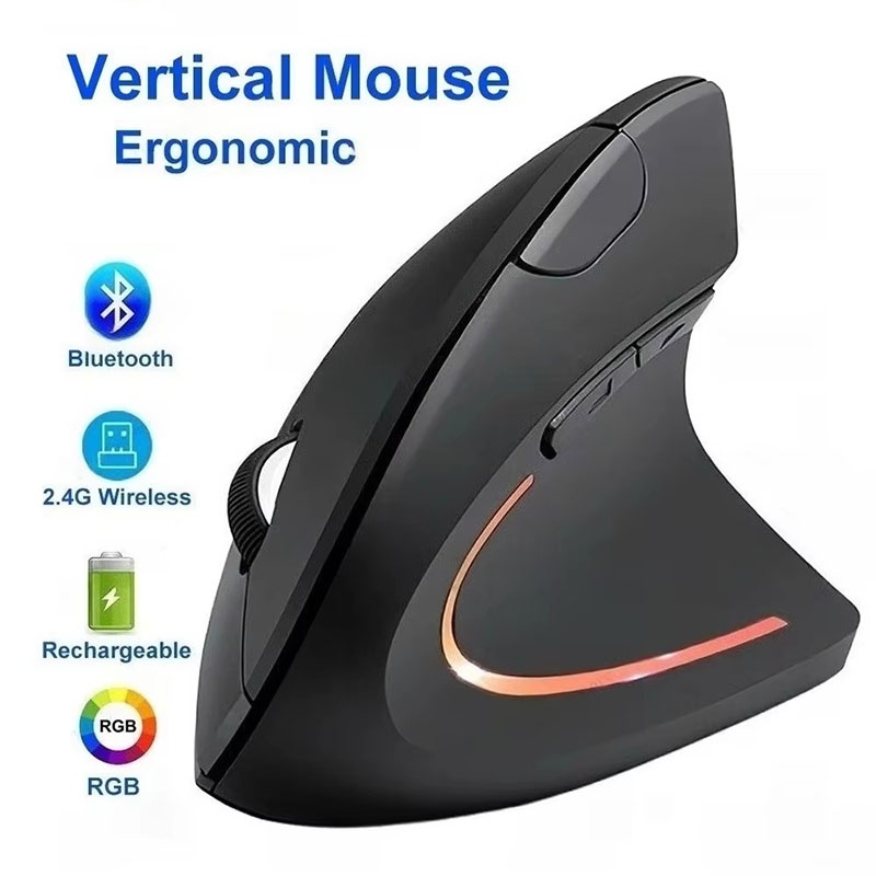 Desk Setup Ergonomics - Ergonomik Olarak Uyumlu Dikey Fare 2.4GHz