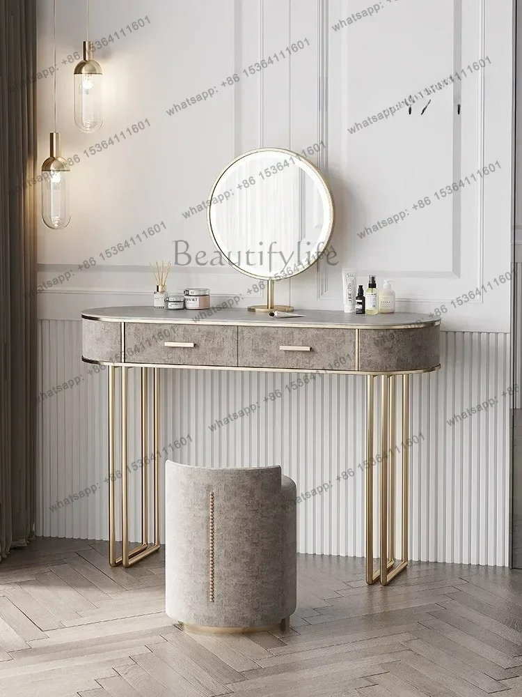 Desk Vanity Setup - Yatak Odası Takımı Avrupa Mobilyası Lüks