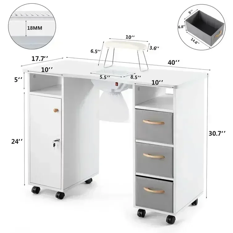 Desk Vanity Setup - -Modern Tırnak Masası Masa Ve Sandalye