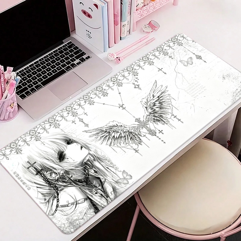 Desk Setup Mat - Deri Mousepad Siyah Beyaz Anime Estetik