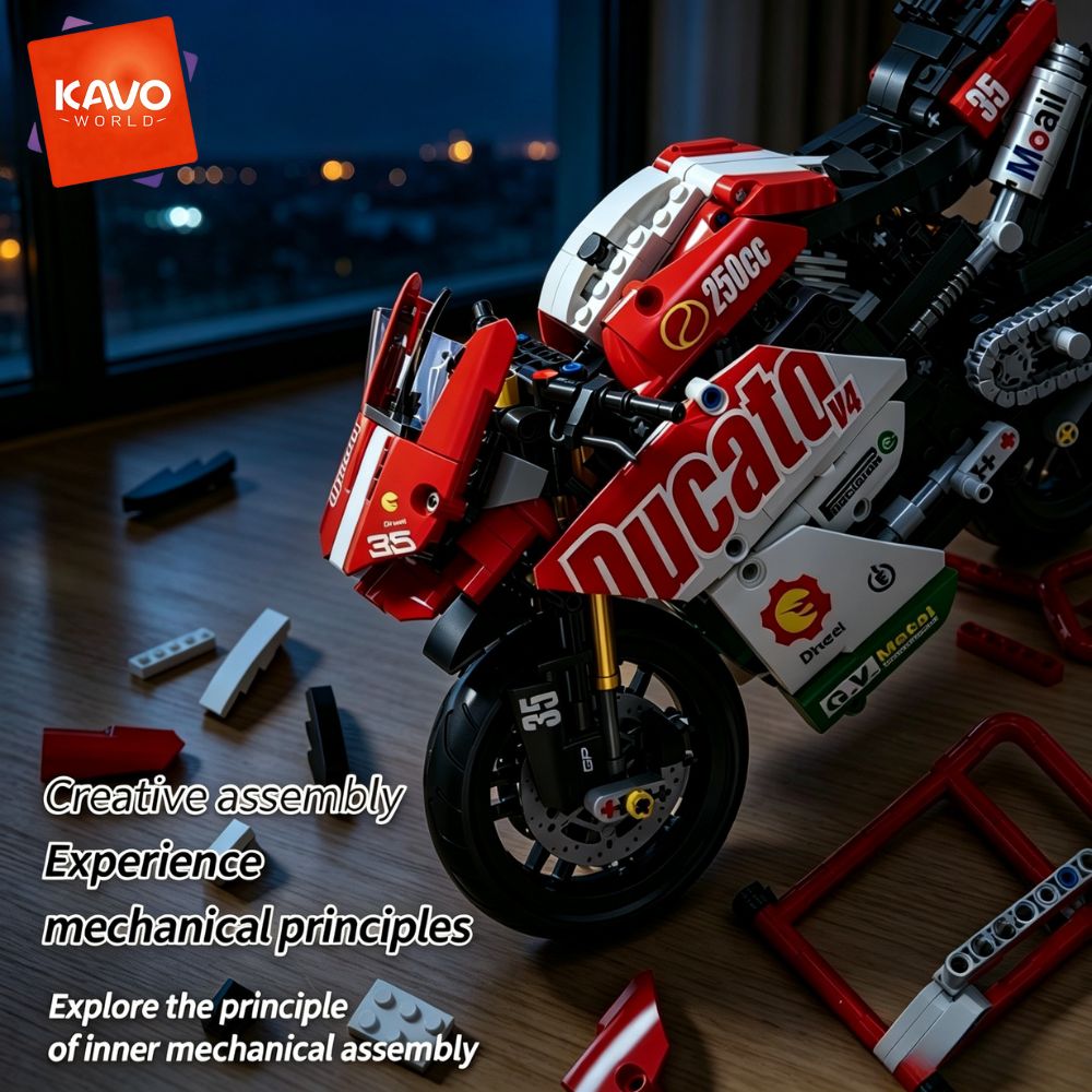 Desk Setup Red - KAVOWORLD 883 Parça 1:10 Ölçekli Yarış