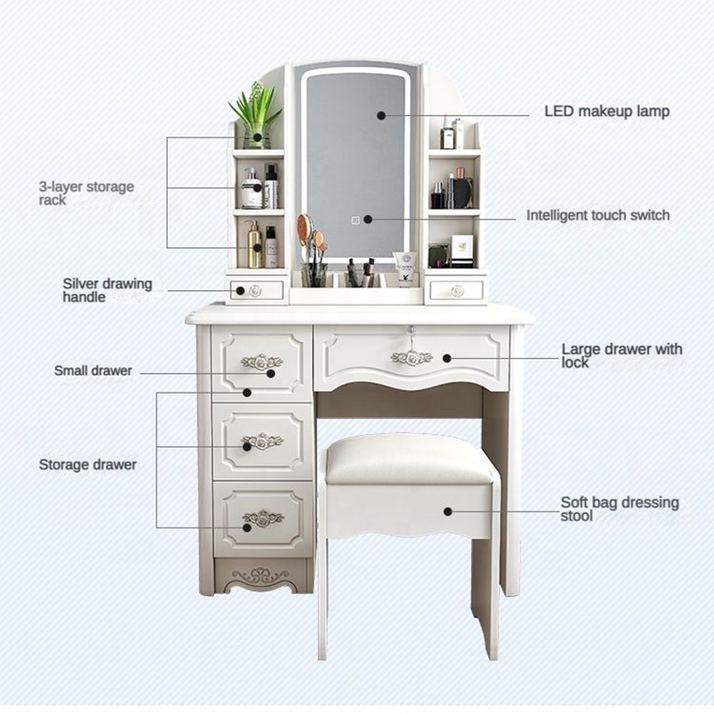 Kızlar için Beyaz ve Pembe Mod - Desk Vanity Setup incelemesi ve fiyatı