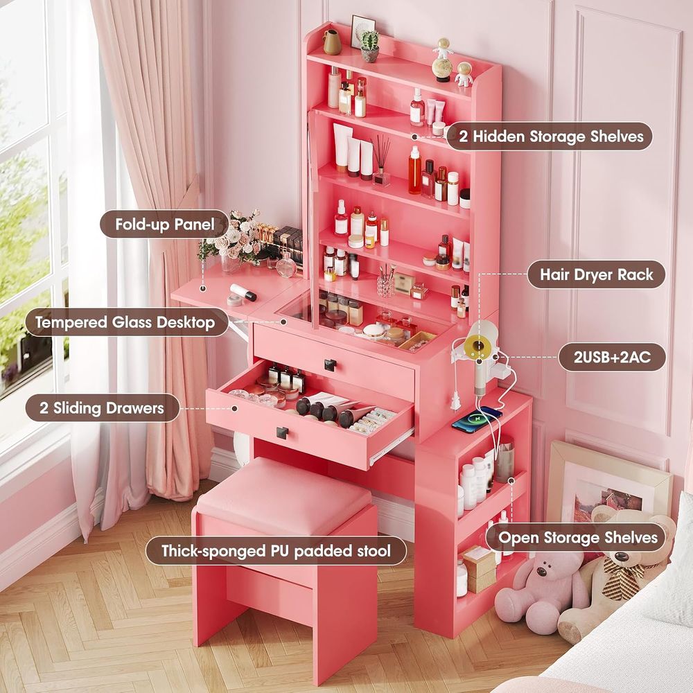 Vabches Küçük Makyaj Masası, E - Desk Vanity Setup incelemesi ve fiyatı