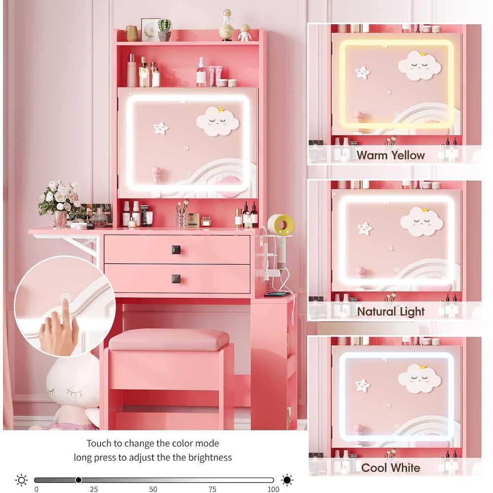 Vabches Küçük Makyaj Masası, E - Desk Vanity Setup incelemesi ve fiyatı