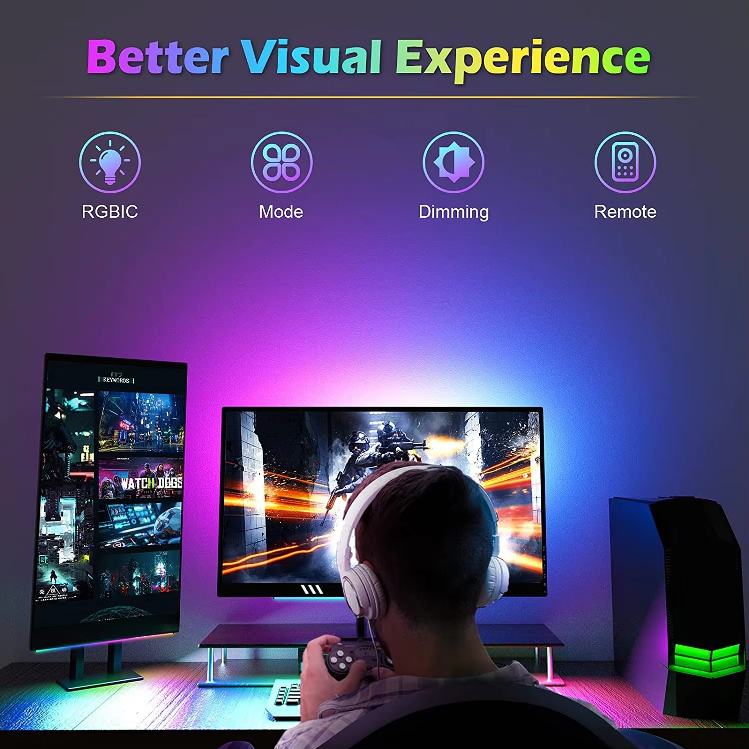 Monitör Altı RGBIC Işık Çubuğu - Desk Setup One Monitor incelemesi ve fiyatı