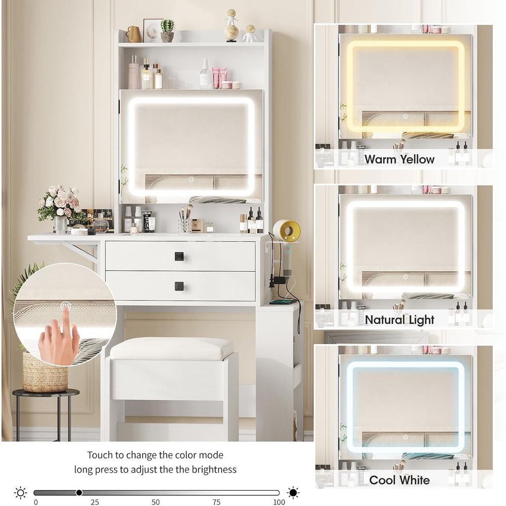 Vabches Küçük Makyaj Masası, E - Desk Vanity Setup incelemesi ve fiyatı