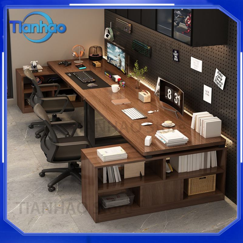 L Şeklinde Kitaplıklı Çift Mon - Desk Setup Corner incelemesi ve fiyatı