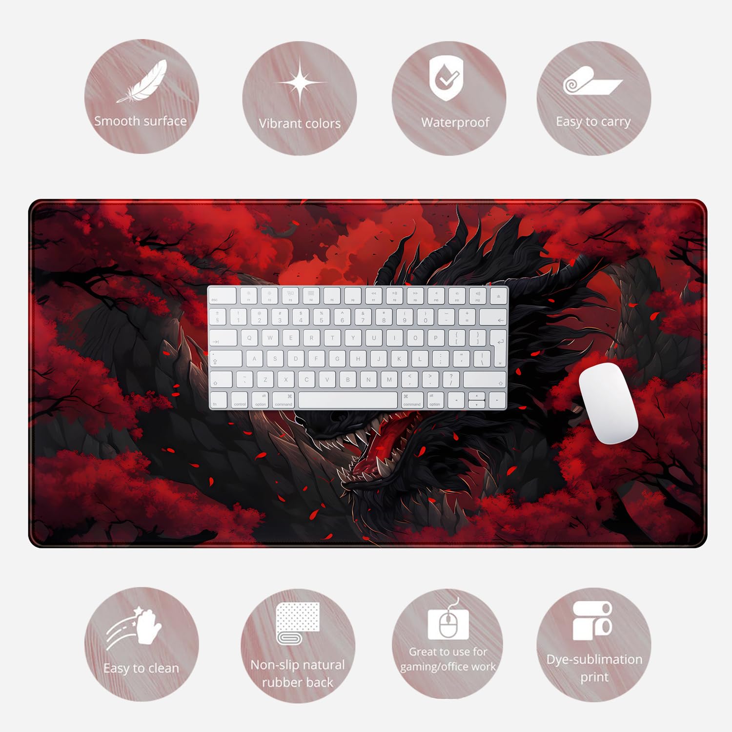 Büyük Ejderha Büyük Mouse Pad  - Desk Setup Red incelemesi ve fiyatı