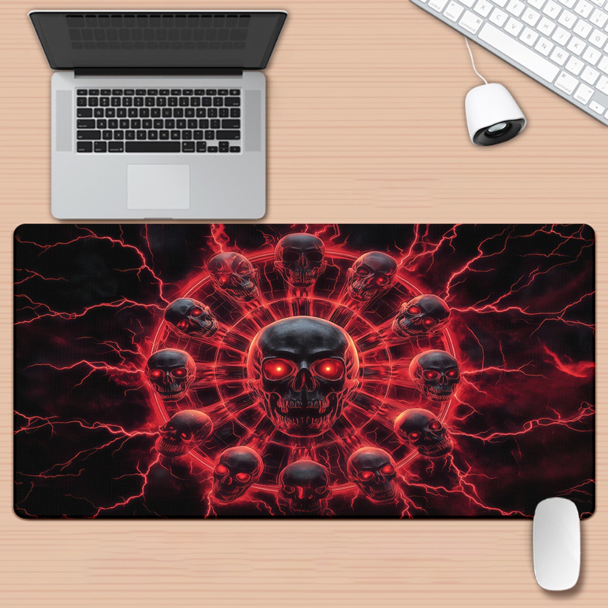 Gotik Kafatası Pentagram Oyun  - Desk Setup Red incelemesi ve fiyatı