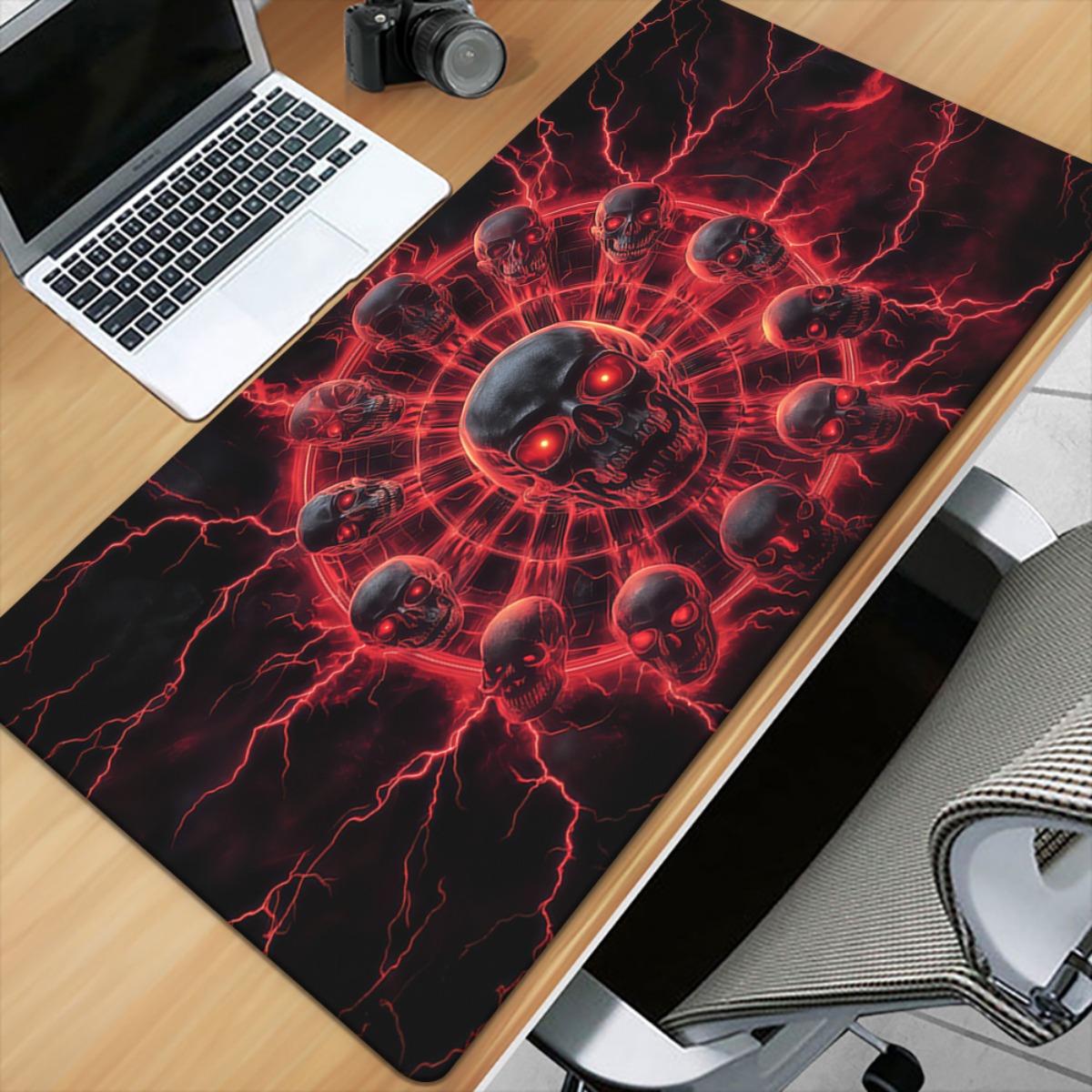 Gotik Kafatası Pentagram Oyun  - Desk Setup Red incelemesi ve fiyatı
