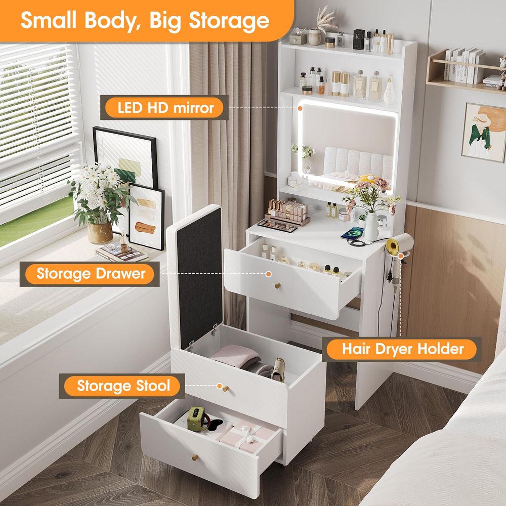 Aynalı ve Işıklı Küçük Makyaj  - Desk Vanity Setup incelemesi ve fiyatı