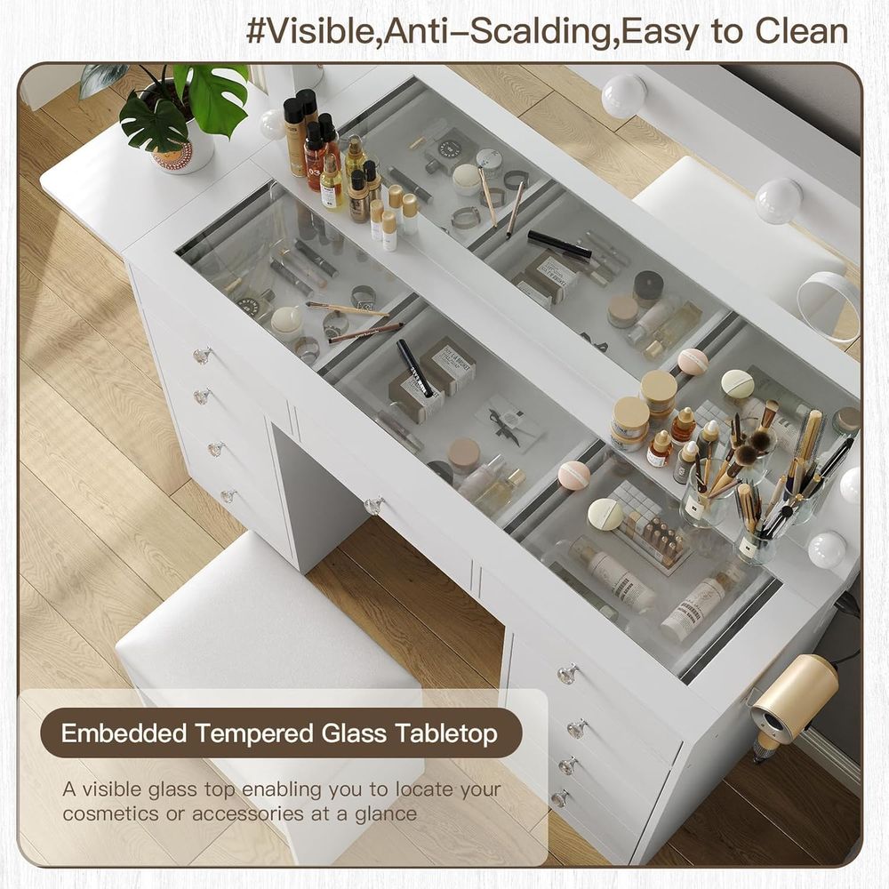 Elektrik Çıkışlı Makyaj Masası - Desk Vanity Setup incelemesi ve fiyatı
