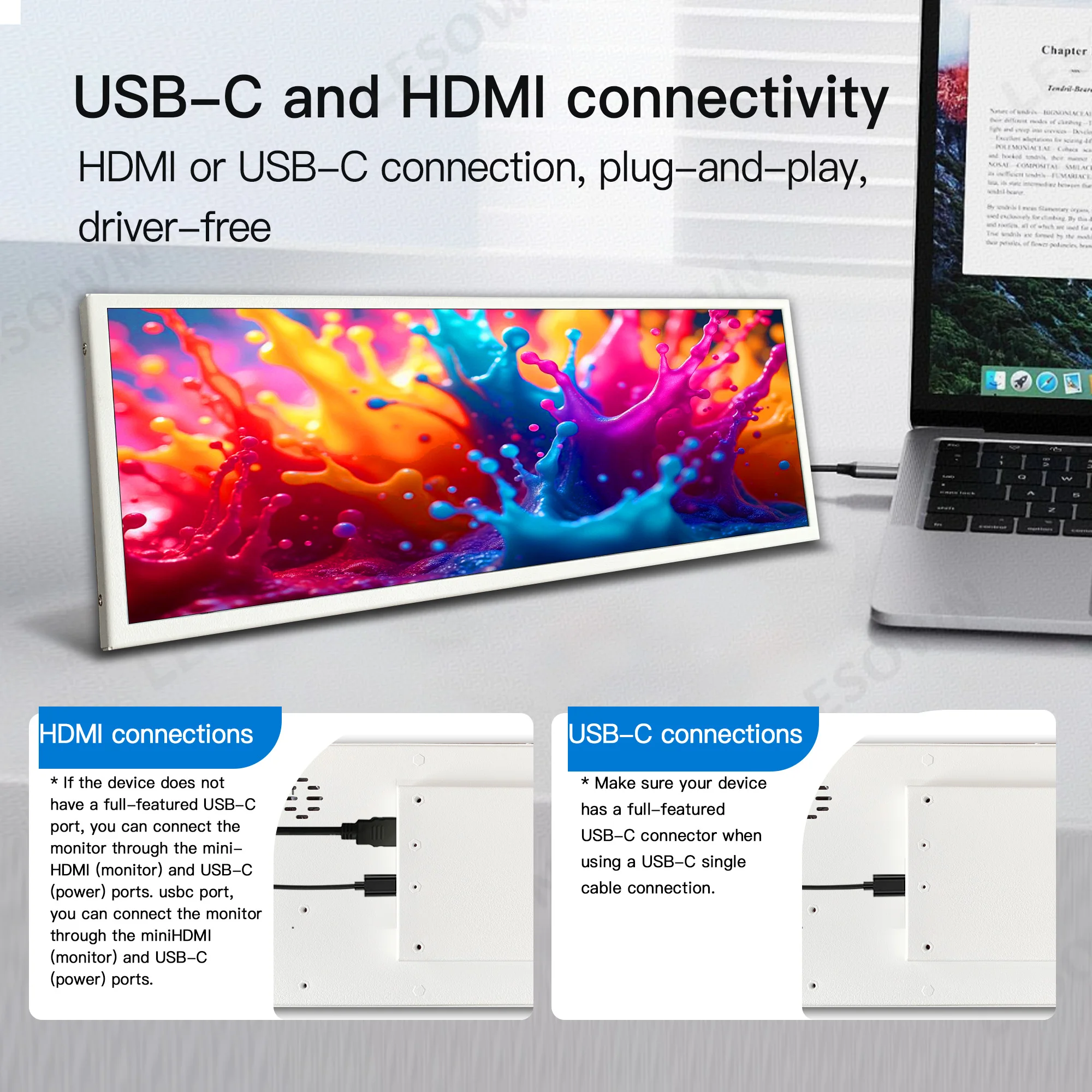 LESOWN 12.3 İnç VESA Montajlı  - Desk Setup One Monitor incelemesi ve fiyatı