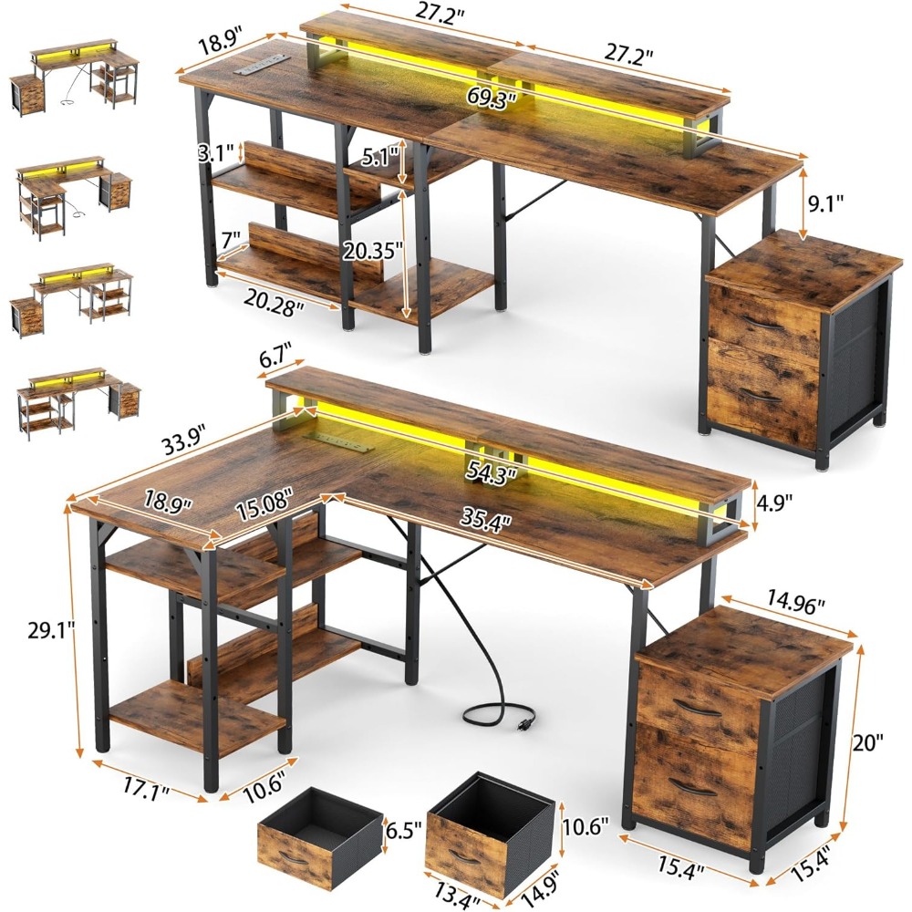 Dosya Çekmeceli ve Prizli Ofis - Desk Setup Corner incelemesi ve fiyatı